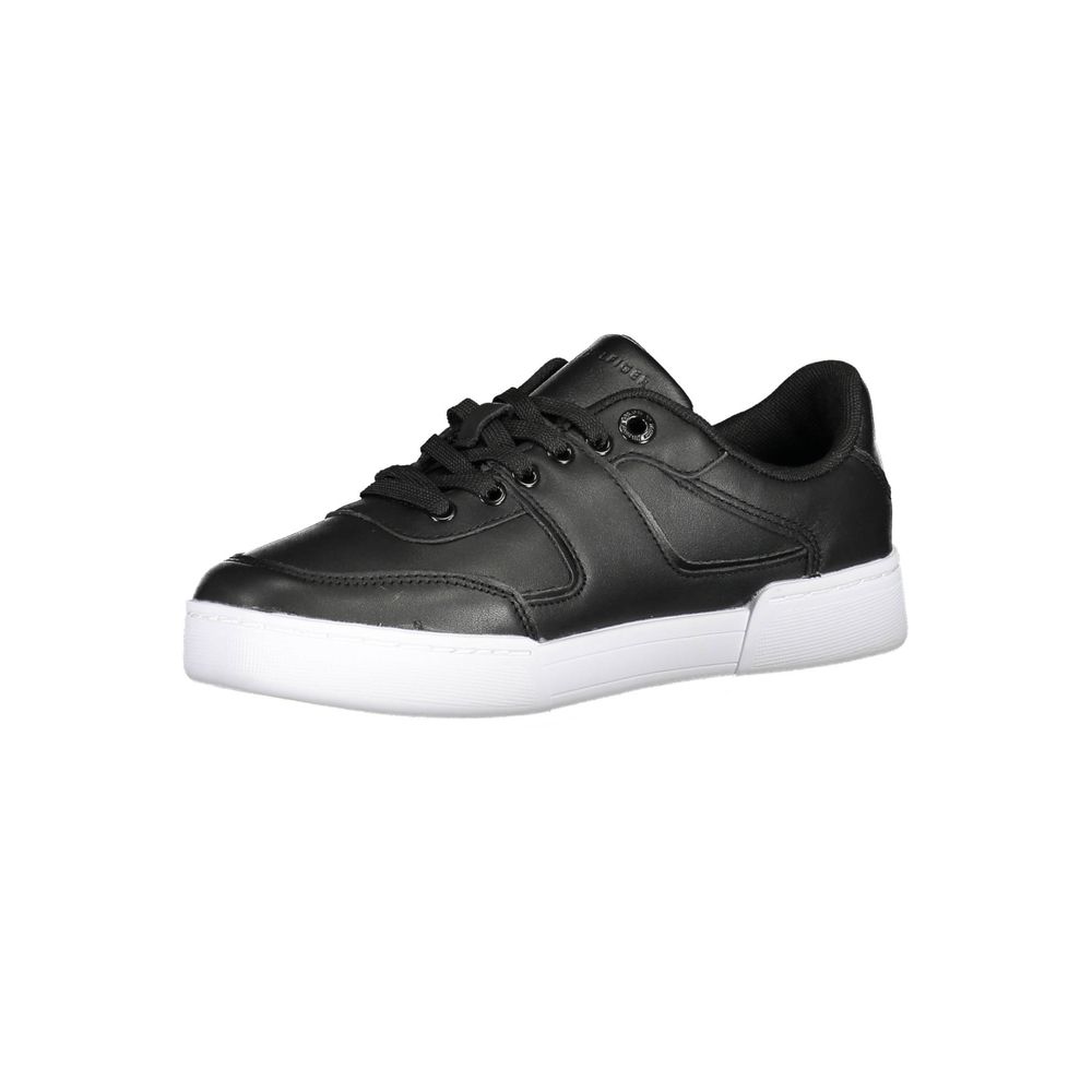 Tommy Hilfiger Black Leather Women Sneaker Tommy Hilfiger