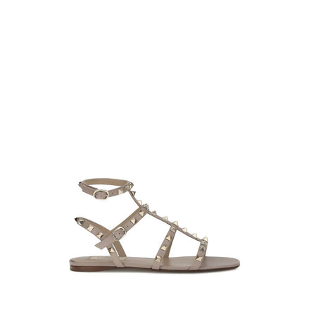 Valentino Garavani Gray Calf Leather Bos Taurus Sandals Valentino Garavani
