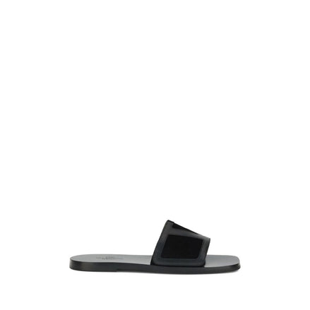 Valentino Garavani Black Calf Leather Bos Taurus Sandals Valentino Garavani