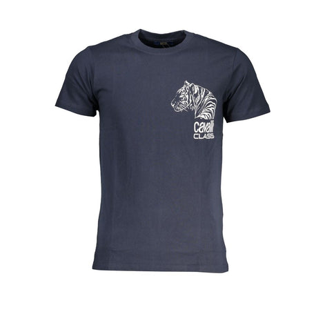 Cavalli Class Blu Cotton Men T-Shirt Cavalli Class