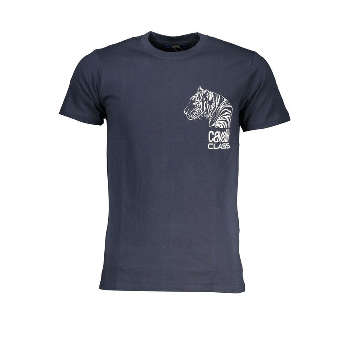 Cavalli Class Blu Cotton Men T-Shirt Cavalli Class