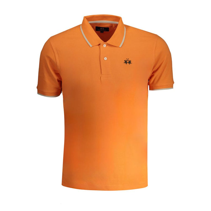 La Martina Arancione Cotton Men Polo Shirt La Martina