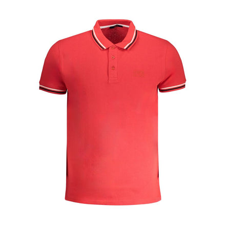 Cavalli Class Red Cotton Men Polo Shirt Cavalli Class