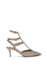 Valentino Garavani Gray Calf Leather Bos Taurus High Heel Pumps Valentino Garavani
