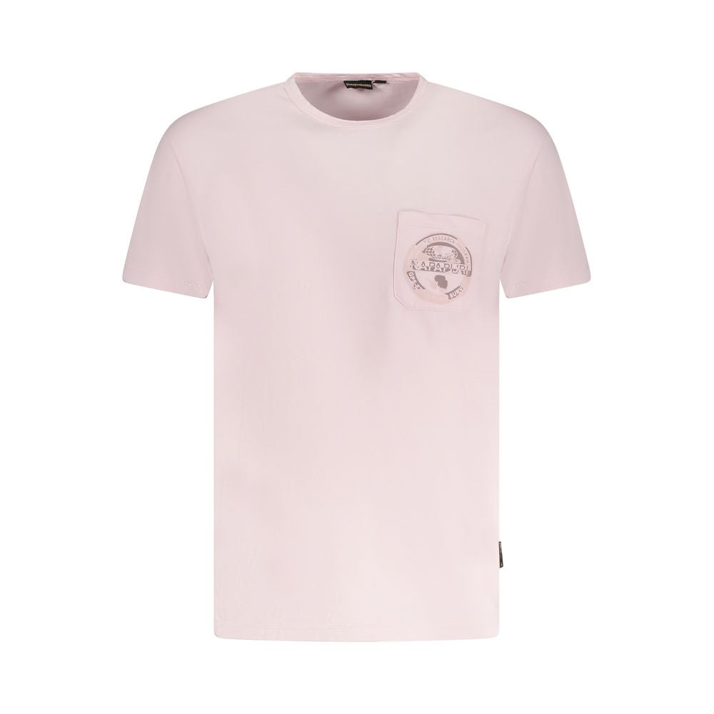 Napapijri Pink Cotton Men T-Shirt Napapijri