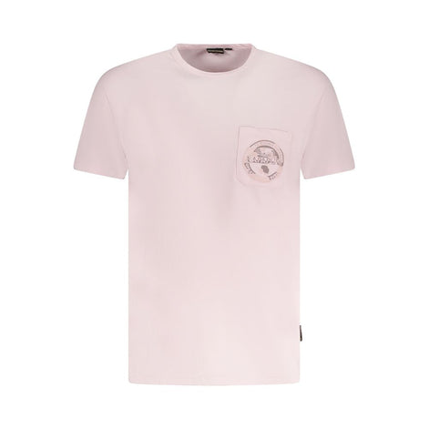 Napapijri Pink Cotton Men T-Shirt Napapijri