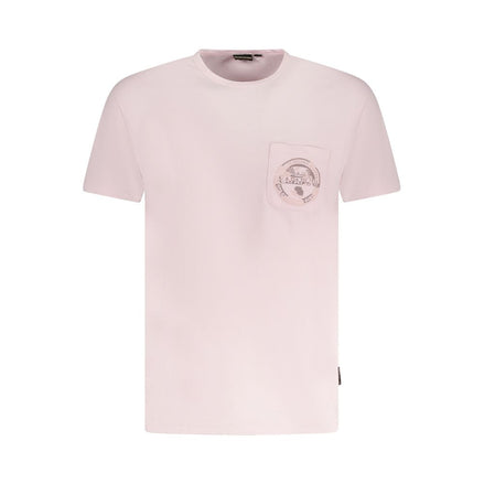 Napapijri Pink Cotton Men T-Shirt Napapijri