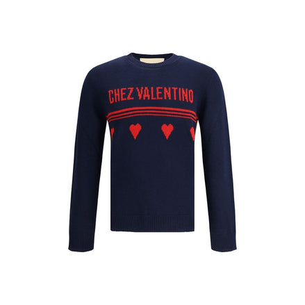 Valentino Blue Fleece Wool Sweatshirt Valentino
