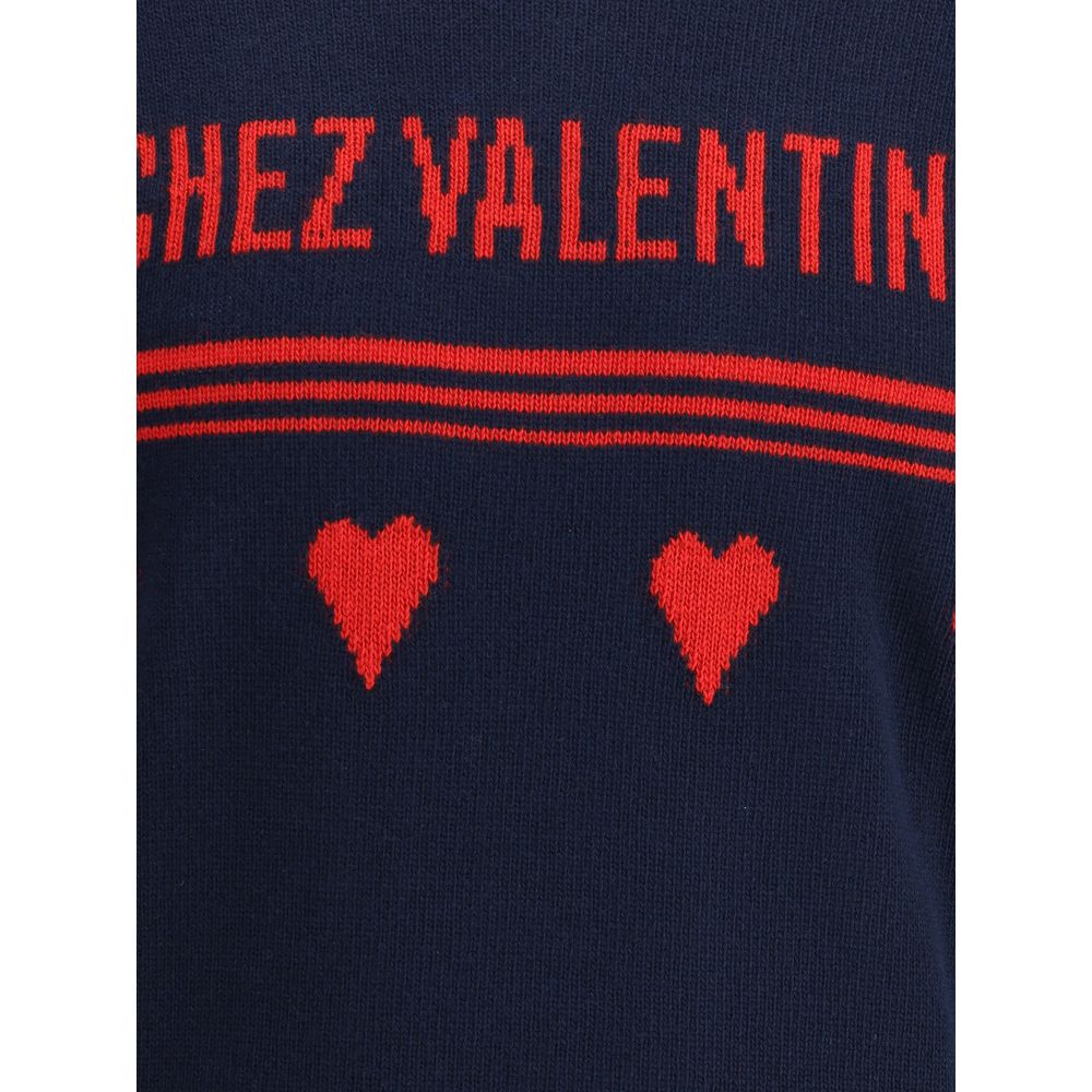 Valentino Blue Fleece Wool Sweatshirt Valentino