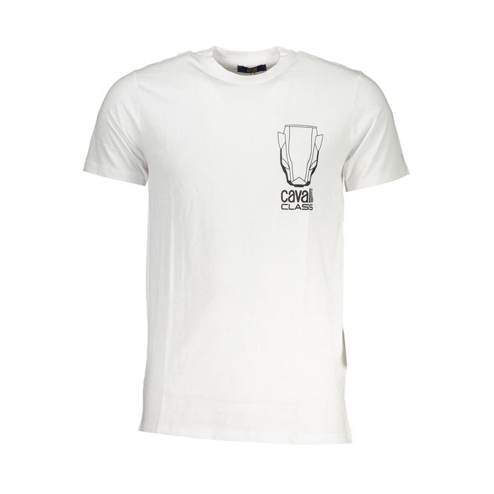 Cavalli Class Bianco Baumwoll-Herren-T-Shirt