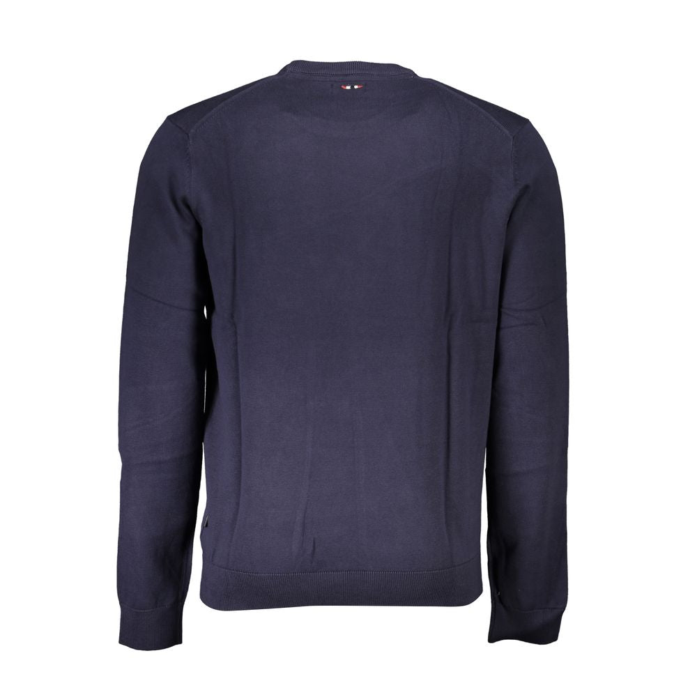 Napapijri Blue Cotton Men Sweater Napapijri