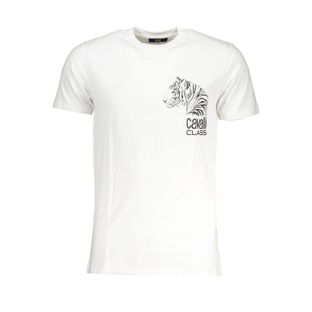 Cavalli Class Bianco Cotton Men's T-Shirt Cavalli Class
