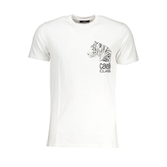 Cavalli Class Bianco Cotton Men's T-Shirt Cavalli Class