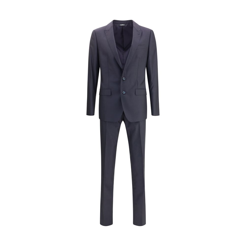 Dolce & Gabbana Black Fleece Wool Two-Piece Suit Dolce & Gabbana