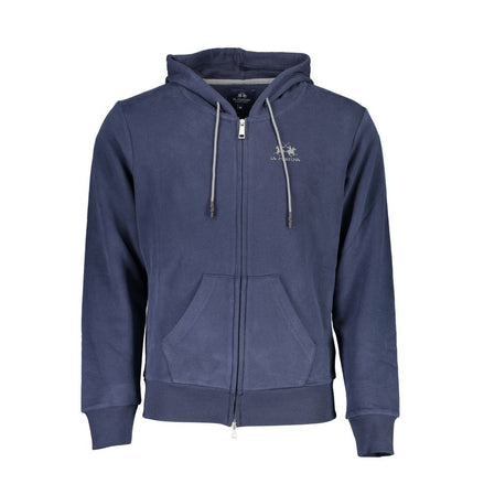 La Martina Blue Cotton Men's Hooded Sweater La Martina