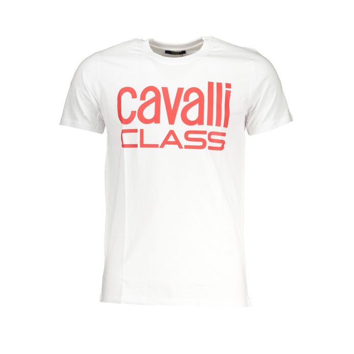 Cavalli Class Bianco Cotton Uomo T-Shirt Cavalli Class