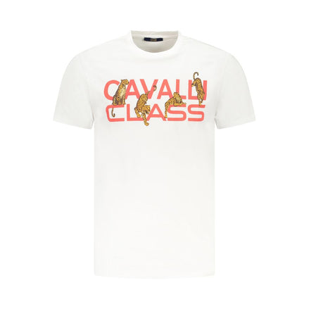 T-shirt homme Cavalli Class Bianco en coton