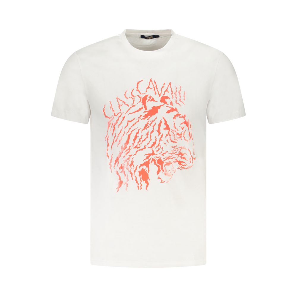 T-shirt homme Cavalli Class Bianco en coton