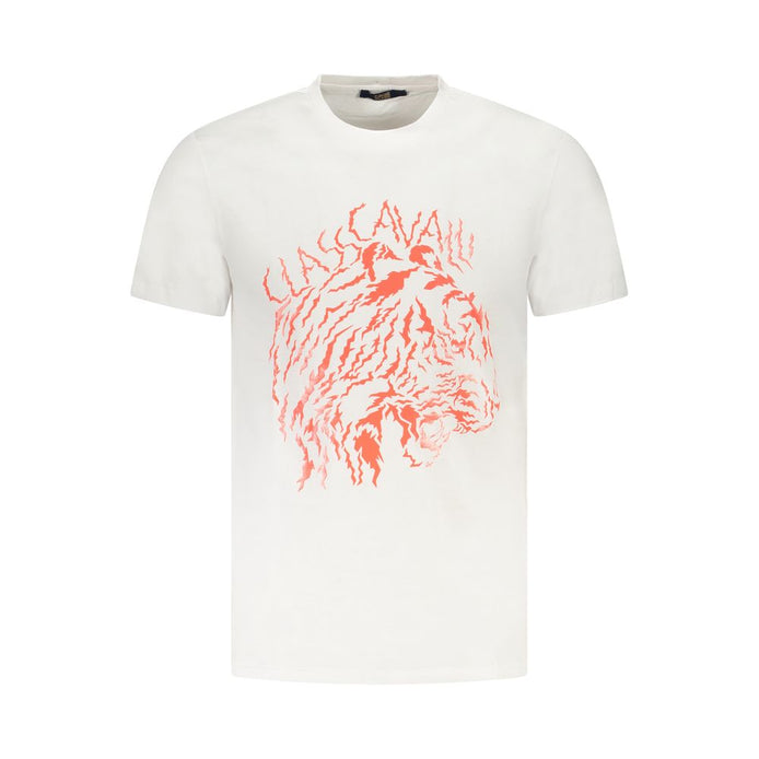 T-shirt homme Cavalli Class Bianco en coton