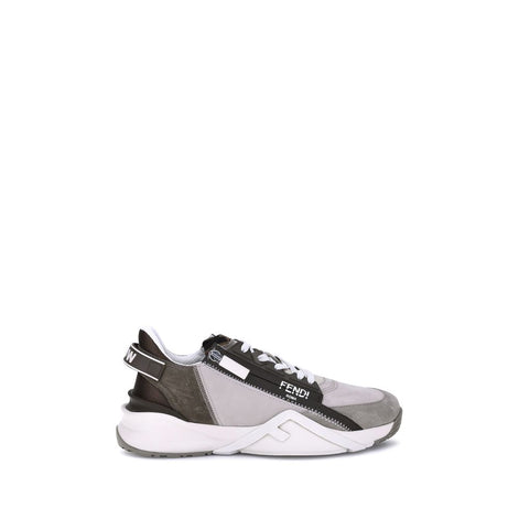 Fendi Beige Calf Leather Bos Taurus Low Top Sneakers Fendi