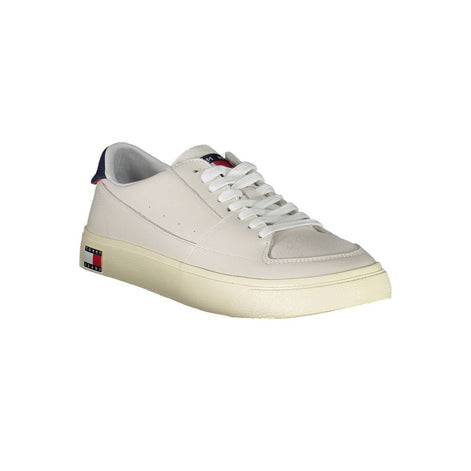 Tommy Hilfiger White Leather Men Sneaker Tommy Hilfiger