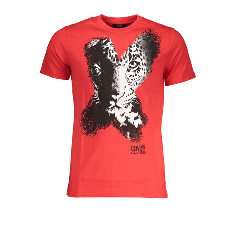 Cavalli Class Rosso Cotton Mens T-Shirt Cavalli Class