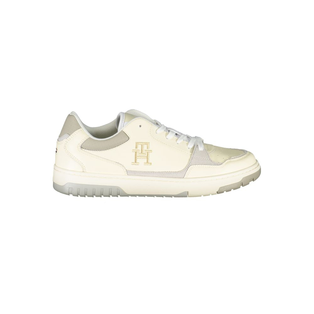Tommy Hilfiger Beige Sports Sneakers with Unique Embroidery Tommy Hilfiger