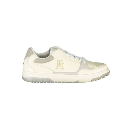 Tommy Hilfiger Beige Sports Sneakers with Unique Embroidery Tommy Hilfiger