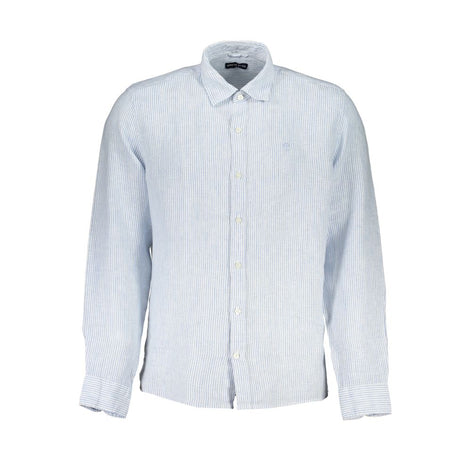 North Sails Light Blue Linen Men Shirt North Sails