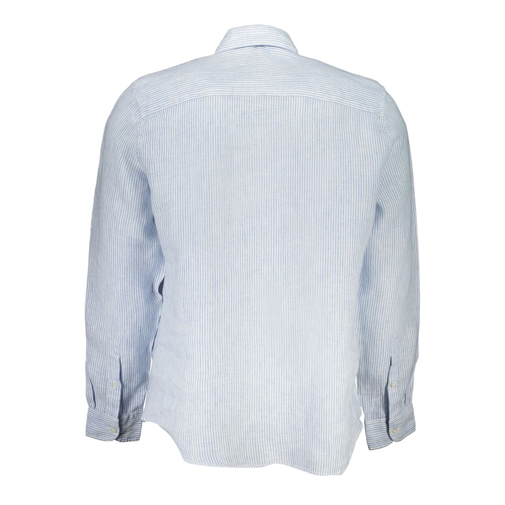 North Sails Light Blue Linen Men Shirt North Sails