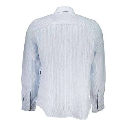 North Sails Light Blue Linen Men Shirt North Sails