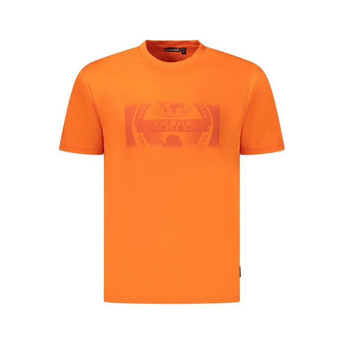 Napapijri Orange Cotton Men T-Shirt Napapijri