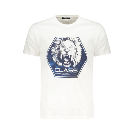 T-shirt homme Cavalli Class Bianco en coton