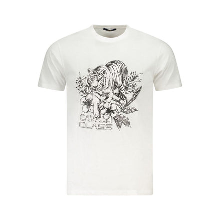 T-shirt homme Cavalli Class Bianco en coton
