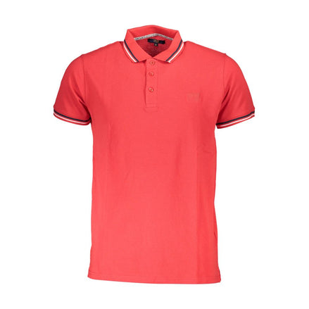 Cavalli Class Red Cotton Men Polo Shirt Cavalli Class