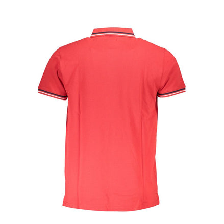 Cavalli Class Red Cotton Men Polo Shirt Cavalli Class
