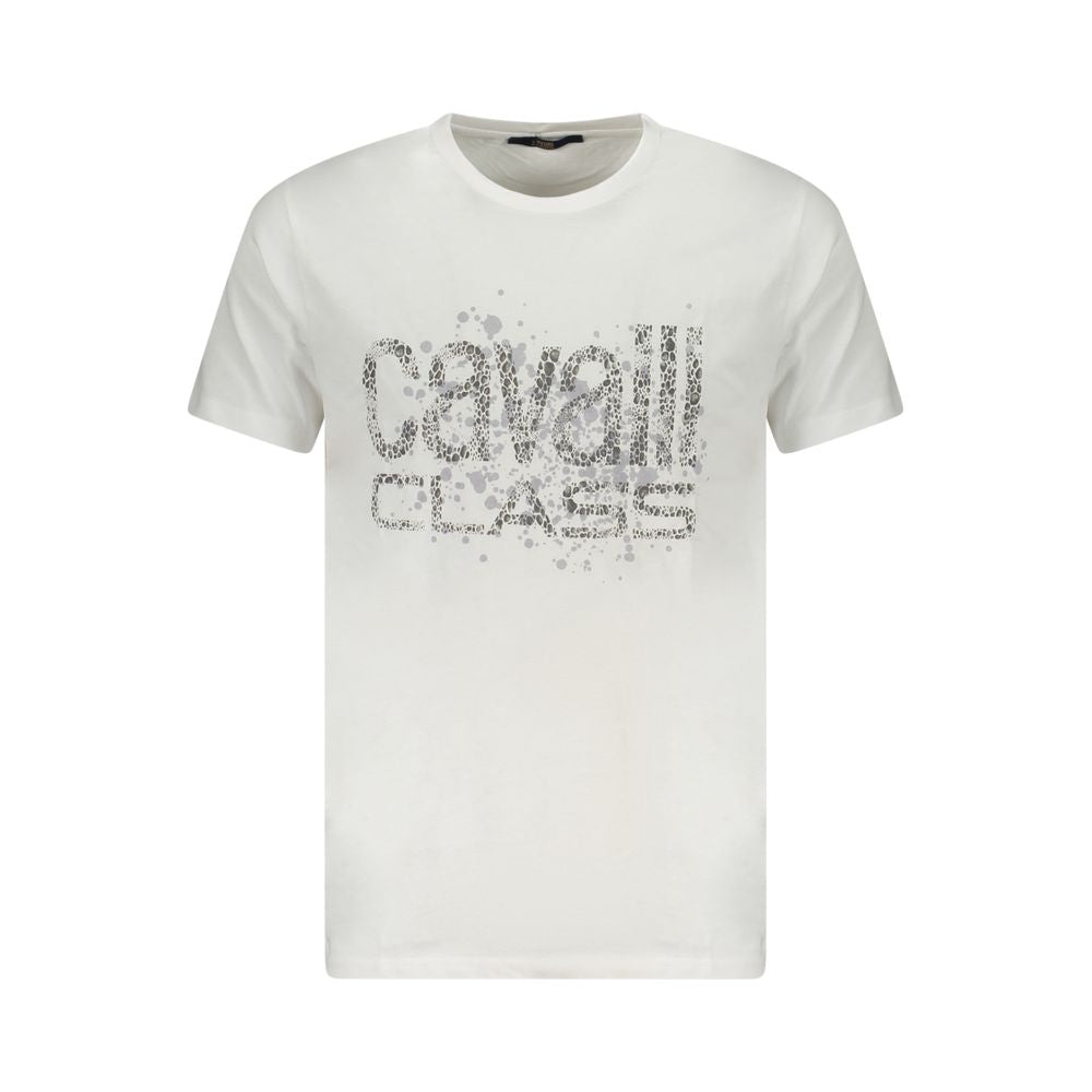 T-shirt homme Cavalli Class Bianco en coton