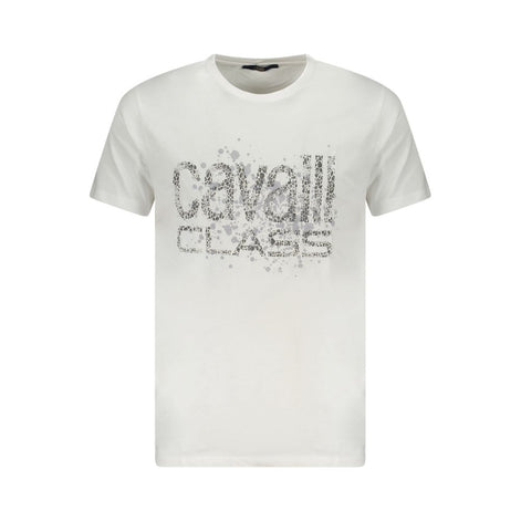 T-shirt homme Cavalli Class Bianco en coton