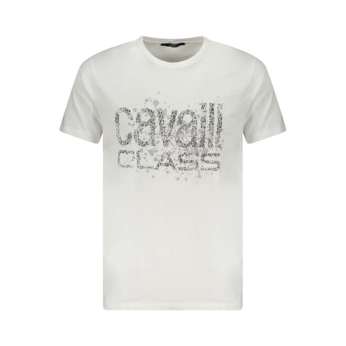 T-shirt homme Cavalli Class Bianco en coton