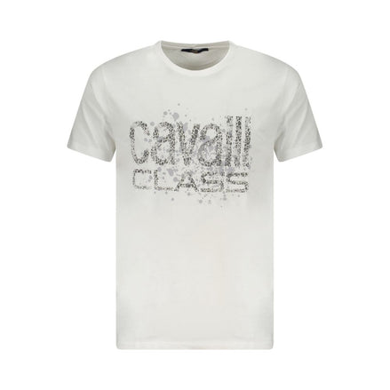 T-shirt homme Cavalli Class Bianco en coton