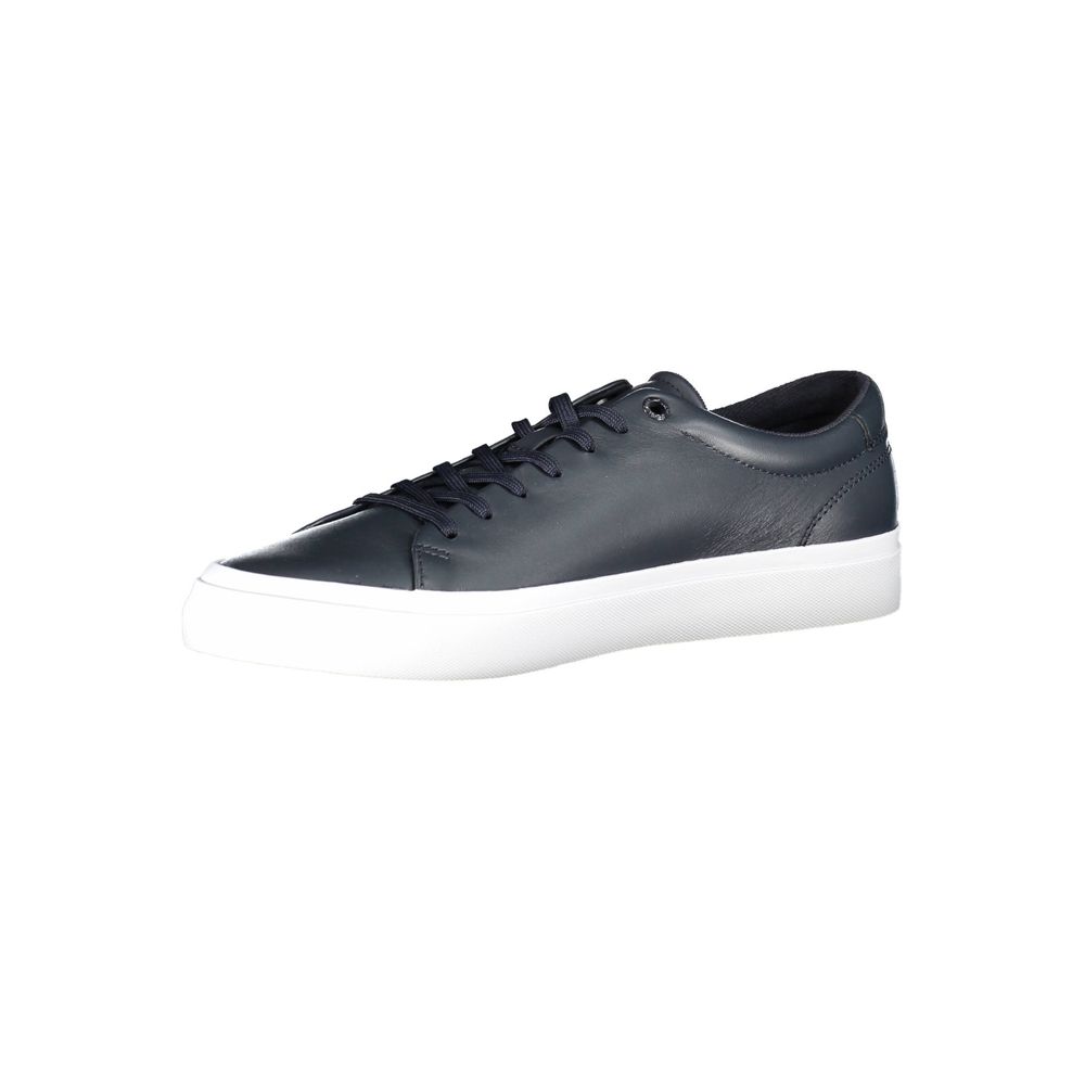 Tommy Hilfiger Blue Leather Men Sneaker Tommy Hilfiger
