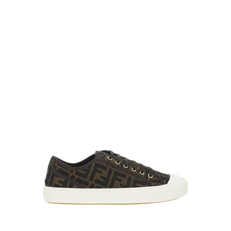 Fendi Brown Polyamide Low Top Sneakers Fendi