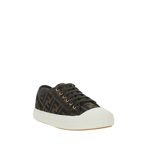 Fendi Brown Polyamide Low Top Sneakers Fendi