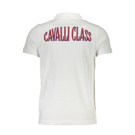 Cavalli Class Bianco Cotton Men Polo Cavalli Class