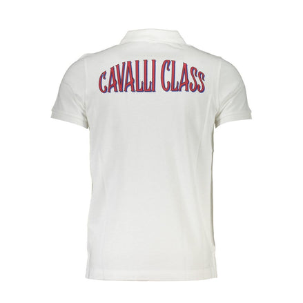 Cavalli Class Bianco Cotton Men Polo Cavalli Class