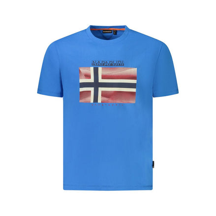 Napapijri Blue Cotton Men T-Shirt Napapijri