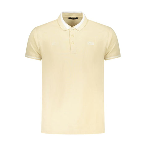 Cavalli Class Beige Cotton Men Polo Shirt Cavalli Class