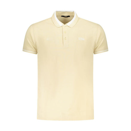 Cavalli Class Beige Cotton Men Polo Shirt Cavalli Class