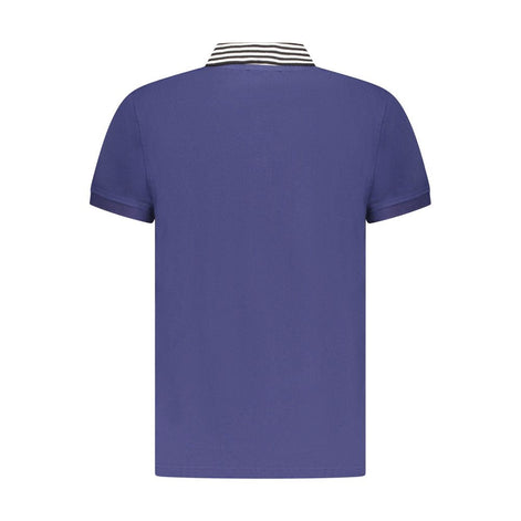 Cavalli Class Blue Cotton Men Polo Shirt Cavalli Class