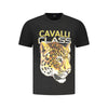 Cavalli Class Black Cotton Men T-Shirt Cavalli Class
